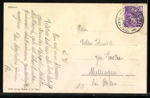 AK Attelwil, Teilansicht mit Bergen