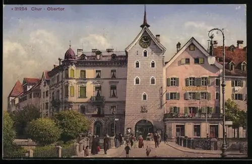 AK Chur, Obertor mit Strassenpartie