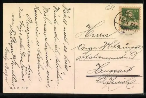 AK Chur, Rhätisches Volkshaus mit Brücke