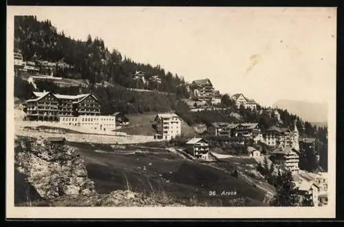 AK Arosa, Panorama mit Bergen