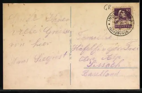 AK Arosa, Panorama mit Bergen