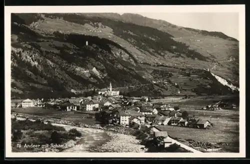 AK Andeer, Ortsansicht mit Schamserberg