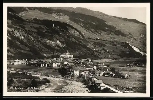 AK Andeer, Ortsansicht mit Schamserberg