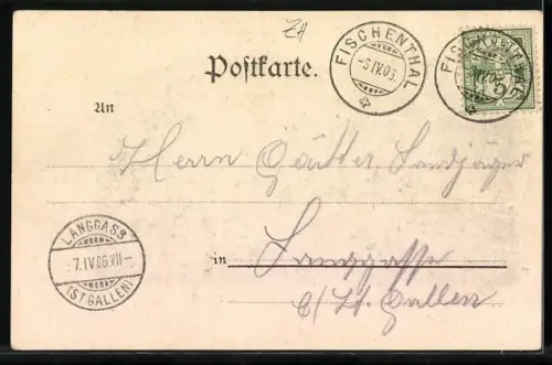 AK Fischenthal, Fistel, Ortspartie mit Hütkopf und Scheidegg