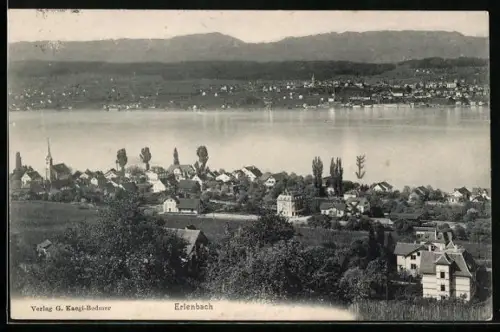 AK Erlenbach, Ortsansicht am Ufer des Zürichsees