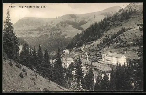 AK Rigi-Klösterli, Ortsansicht mit Blick ins Tal