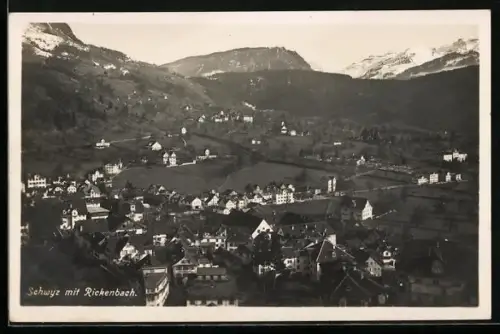 AK Schwyz, Ortsansicht mit Rickenbach