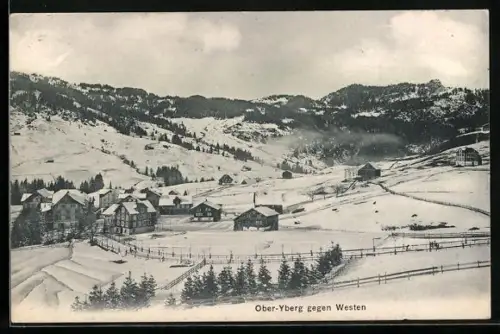 AK Ober-Yberg, Ortsansicht gegen Westen
