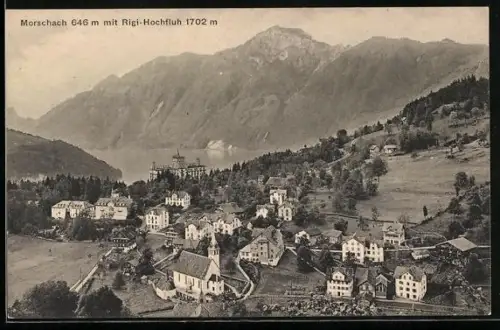 AK Morschach, Ortsansicht mit Rigi-Hochfluh