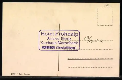AK Morschach, Ortsansicht mit Rigi-Hochfluh