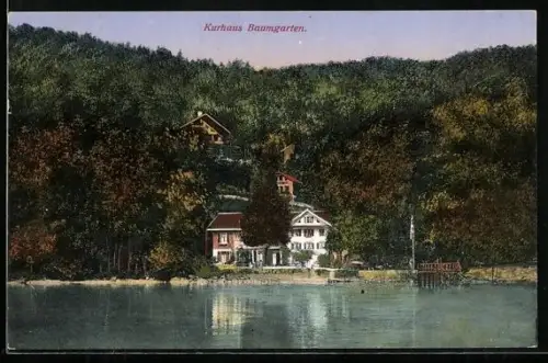 AK Immensee, Kurhaus Baumgarten vom Zugersee aus
