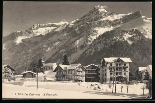 AK Les Diablerets, Teilansicht mit Grand Hotel und L`Oldenhorn