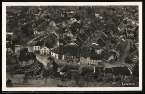 AK Lenzburg, Ortsansicht aus der Vogelschau