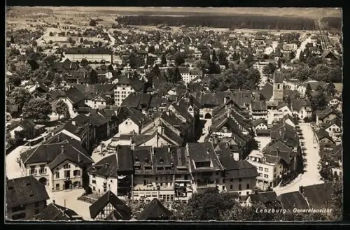AK Lenzburg, Gesamtansicht aus der Vogelschau