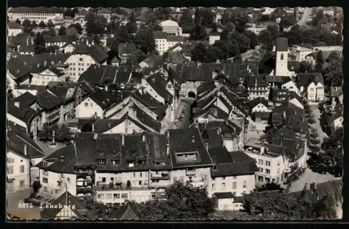 AK Lenzburg, Ortspartie aus der Vogelschau