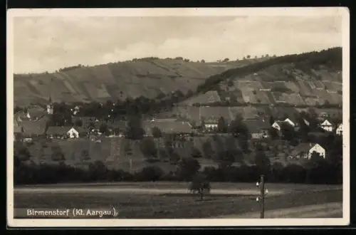 AK Birmenstorf /Aargau, Ortsansicht mit Bergpanorama