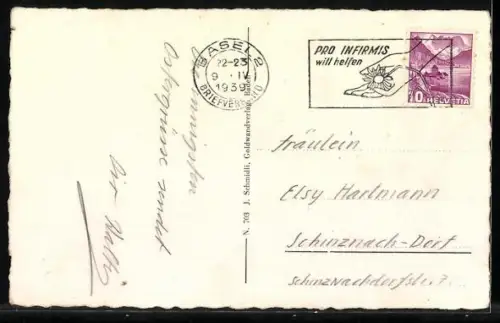 AK Birmenstorf /Aargau, Ortsansicht von der Weide aus