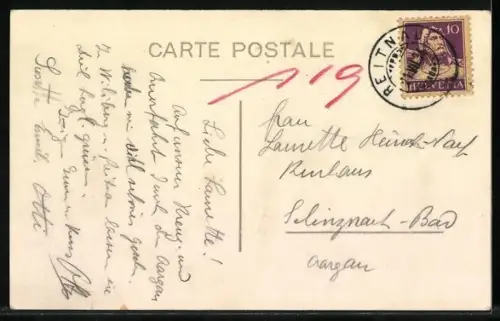 AK Reitnau, Ortsansicht mit Kirchturm