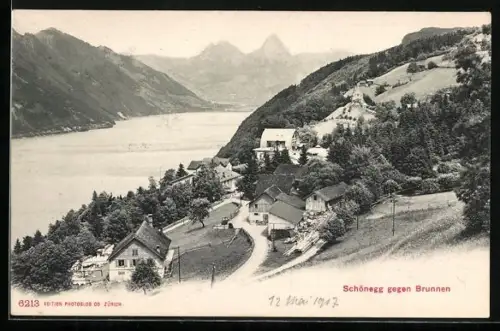AK Brunnen /SZ, Schönegg gegen Brunnen