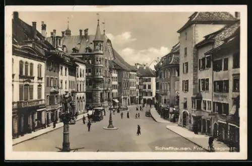 AK Schaffhausen, Frohnwaagplatz mit Geschäften
