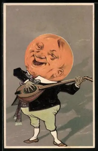 AK Der verliebte Mond, Herr Vollmond spielt Laute