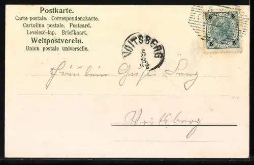 Lithographie Graz, VI. Deutsches Sängerfest 1902, Festhalle, Schlossberg