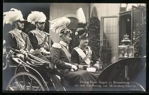 AK Herzog Ernst August von Braunschweig mit Grossherzog Friedrich Franz IV. von Mecklenburg