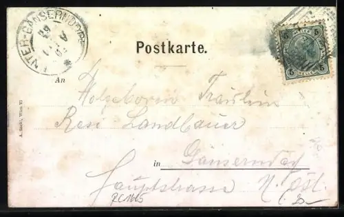Künstler-AK W. Braun: VI. Deutsches Sängerbundesfest Graz 1902, Dame in Tracht mit Bierkrug und Wappen