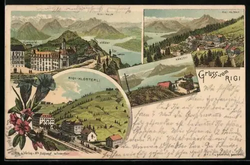 Lithographie Rigi, Rigi-Klösterli, Känzeli, Rigi-Kulm
