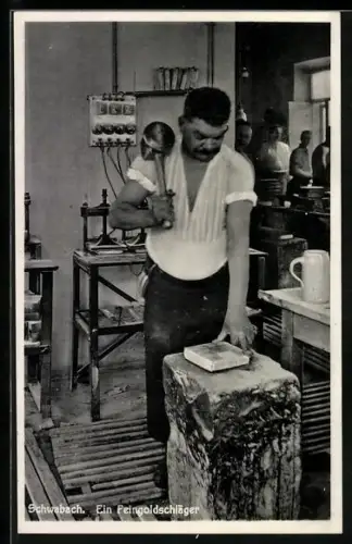 AK Schwabach, Feingoldschläger in der Werkstatt