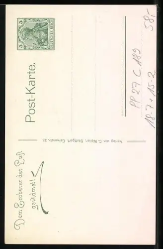 AK Zum 75. Geburtstag des Grafen Zeppelin 1913, Ganzsache PP 27 C 189