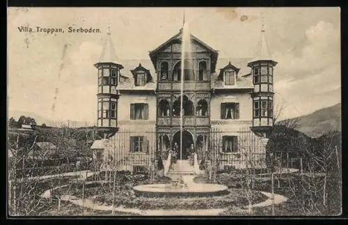 AK Seeboden, Villa Troppan mit Garten