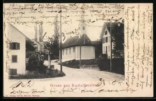 AK Rudolfstetten, Blick zur Kirche