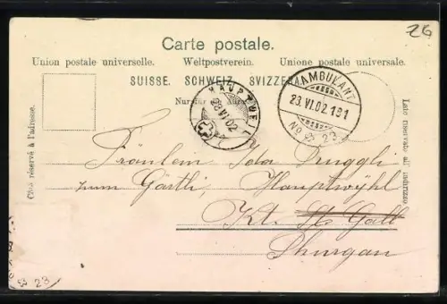 AK Ober-Aegeri, Strassenpartie mit Blick zur Kirche