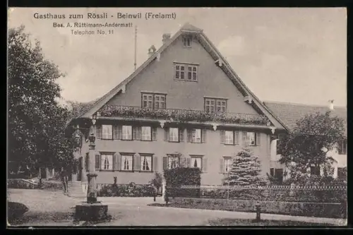 AK Beinwil /AG, Gasthaus zum Rössli, Bes. A. Rüttmann-Andermatt