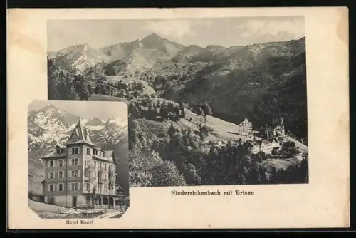 AK Niederrickenbach, Hotel Kurhaus Engel, Panorama mit Briesen