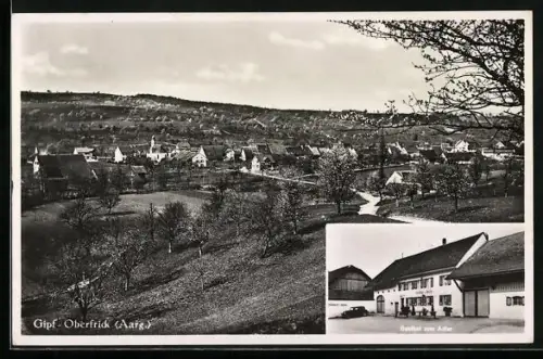 AK Gipf-Oberfrick, Gasthof zum Adler, Gesamtansicht mit Umgebung aus der Vogelschau