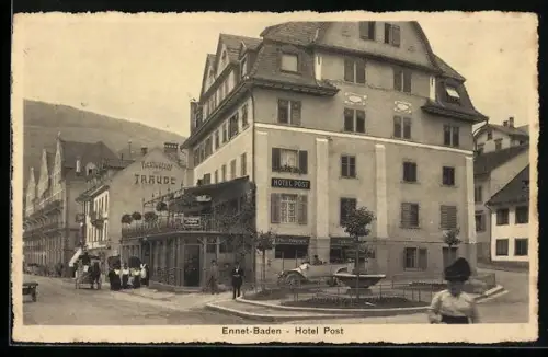 AK Ennet-Baden, Partie am Hotel Post, Restaurant zur Traube