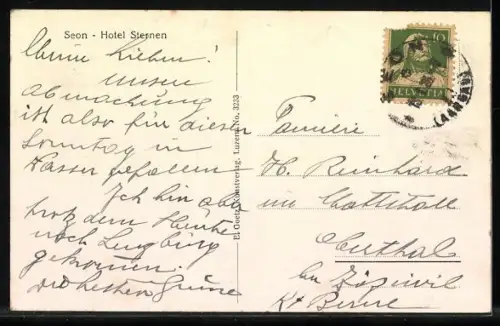 AK Seon, Hotel Sternen mit Kindern