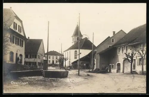 AK Trasadingen, Ortspartie mit Kirche