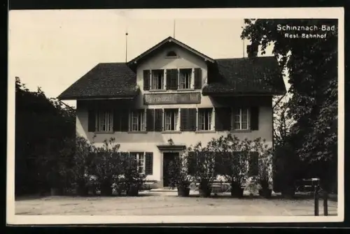 AK Schinznach-Bad, Restaurant Bahnhof mit Garten