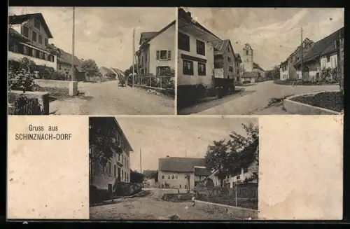 AK Schinznach-Dorf, Ortspartien mit Brunnen