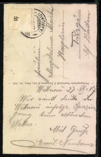 AK Wittnau, Gasthaus zur Krone v. F. Businger, Ortsansicht
