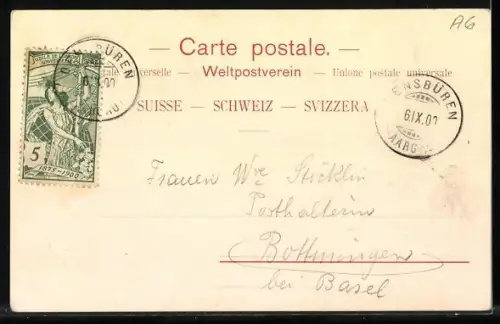 AK Densbüren, Schul- & Gemeindehaus, Asp, Ortsansicht