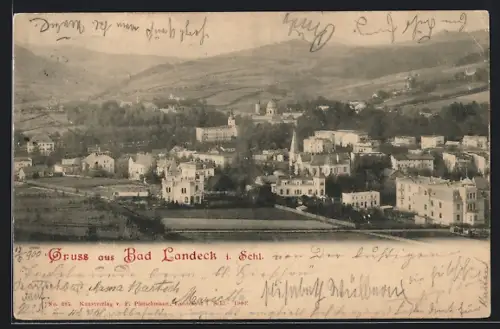 AK Bad Landeck, Totalansicht mit Umgebung