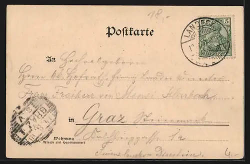 AK Bad Landeck, Totalansicht mit Umgebung