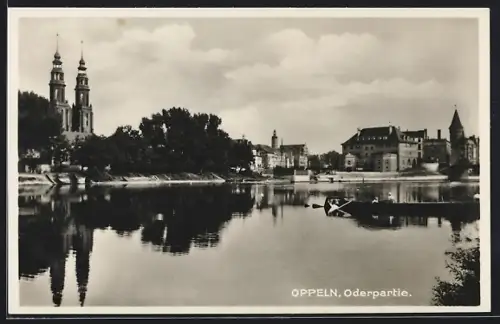 AK Oppeln, Ortsansicht mit Oderpartie
