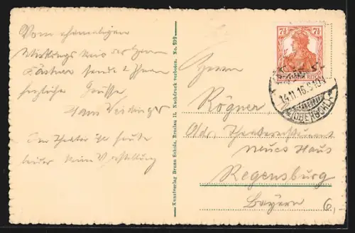 AK Kattowitz, Friedrichsplatz mit Stadttheater