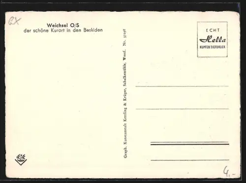 AK Weichsel /OS, Blick auf Serpentinenweg und Glembce