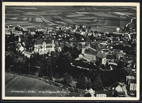 AK Ottmachau i. Schles., Ortsansicht, Fliegeraufnahme